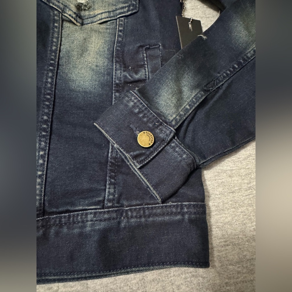 Rockstar Originals Women’s John Blue Distressed Jean Jacket Size XS - Picture 4 of 10